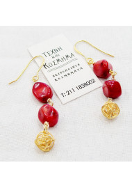 Earring (925o) with red coral