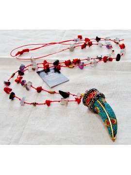 Necklace (57 cm) with quartz mineral
