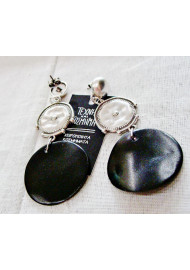 Silver earring with mineral stones