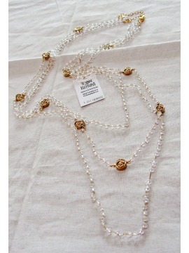 Necklace with 3 rows of SW rosary