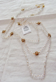 Necklace with 3 rows of SW rosary