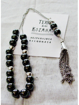Rosary of hematite beads, minerals