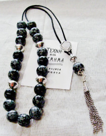 Rosary from Botswana agate mineral beads