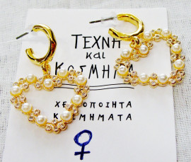 Σκουλαρίκι με shell pearl στα 24 καράτια επιχρύσωσης 