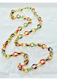 Steel chain (45 cm) gold with enamel