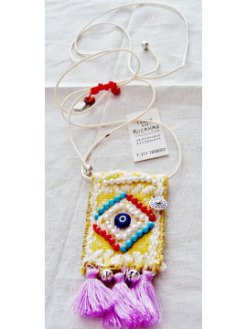 Pendant boho, decorated with beads