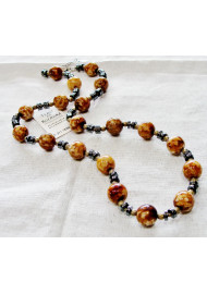 Necklace with agate in brown shades