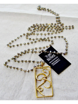 Long necklace (65 cm) with rosary (crystal)