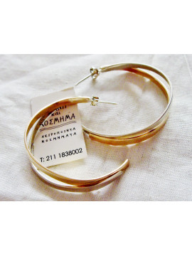 Two-tone hoop earring made of 925 silver