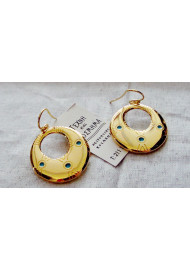 Earring with cold blue enamel