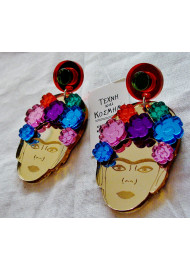 Frida Kahlo plexi earring