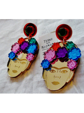 Frida Kahlo plexi earring