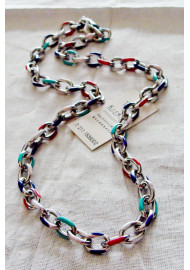 Colorful steel necklace with enamel