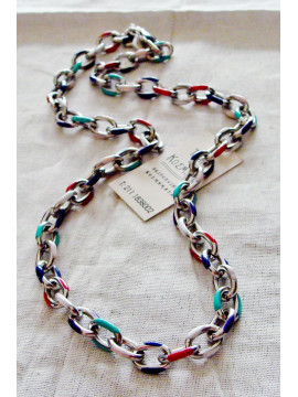 Colorful steel necklace with enamel