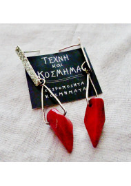 Earring with coral - red chili peper