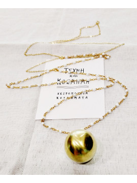 Long (65 cm) necklace - ball with small pearls