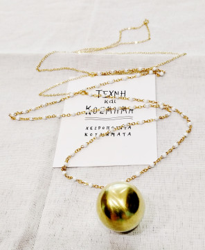Long (65 cm) necklace - ball with small pearls