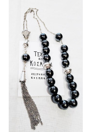 Rosary with hematite mineral beads