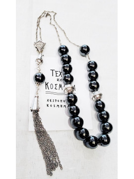 Rosary with hematite mineral beads