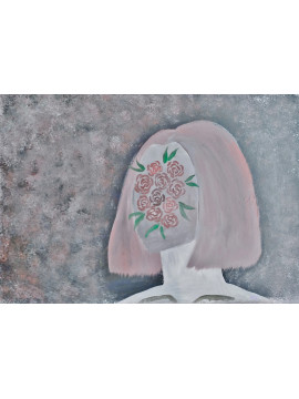 Painting - Girl with flowers