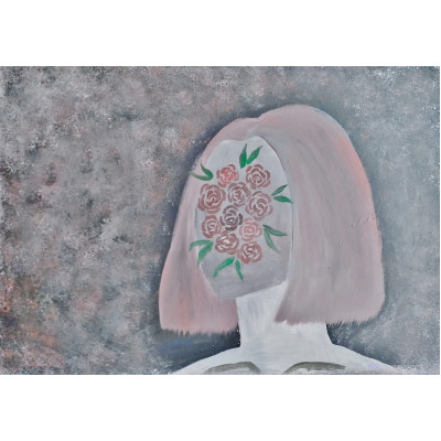 Πίνακας ζωγραφικής -  Κορίτσι με λουλούδια