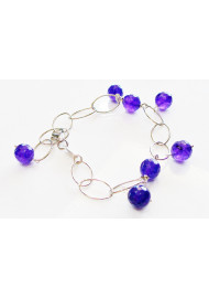 Silver 925ο bracelet with purple agate