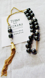 Rosary with hematite mineral beads