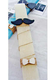 Easter candle 25 cm.: Mustache or bow tie