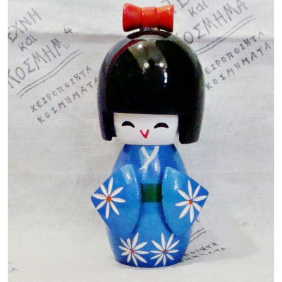 Ιαπωνική (Kokeshi Dolls) ξύλινη κούκλα (8 εκ ύψος)